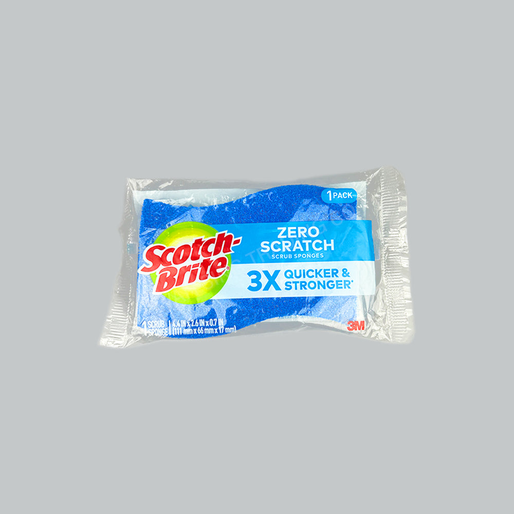 3M S/B ZERO SCRATCH SCRUB SPONGE CUR 1'SX12PKT/CTN