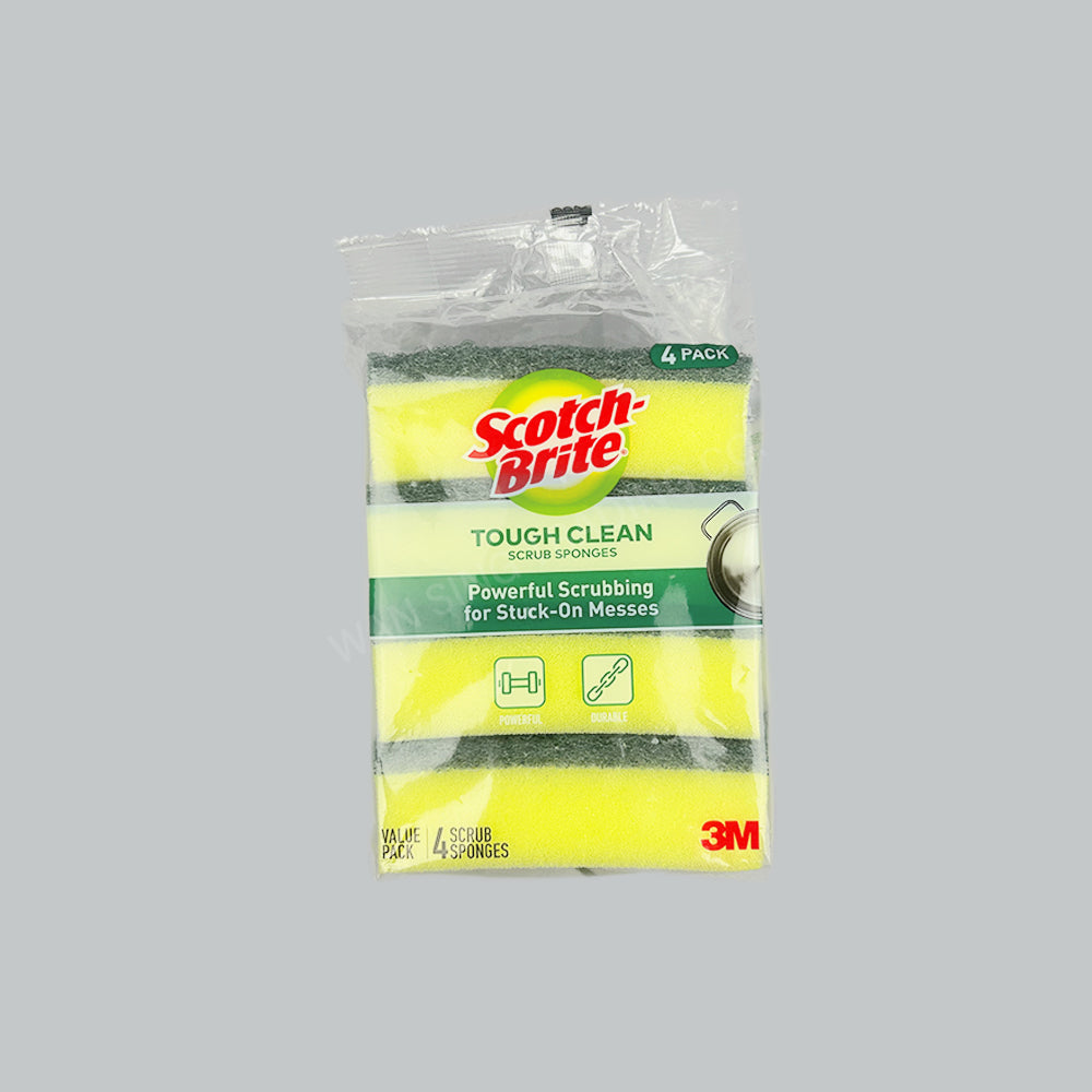 3M S/B TOUGH CLEAN SCRUB SPONGE STD 4'SX24PKT/CTN