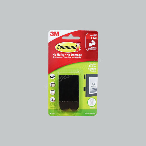 3M 17201BLK CMD BLK MED PICTURE HANGING STRIPS 4ST