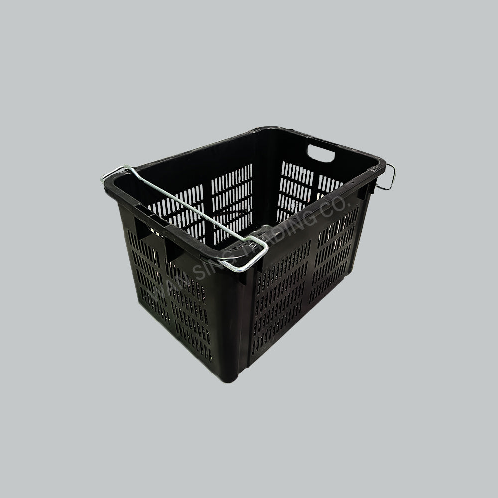 WINNER 120, IND REC BASKET W/HDL 600X400X420MM BLK