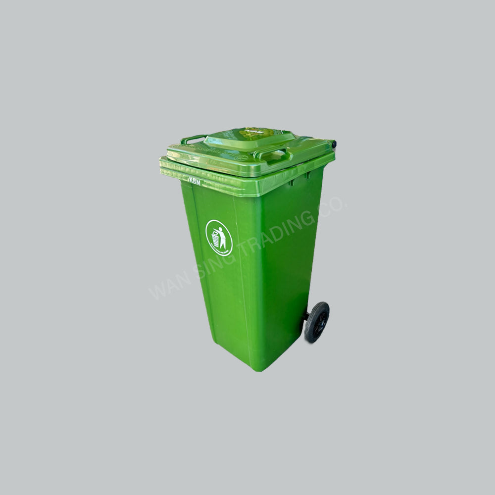 KBM 120L GARBAGE BIN W/WHEEL - GREEN
