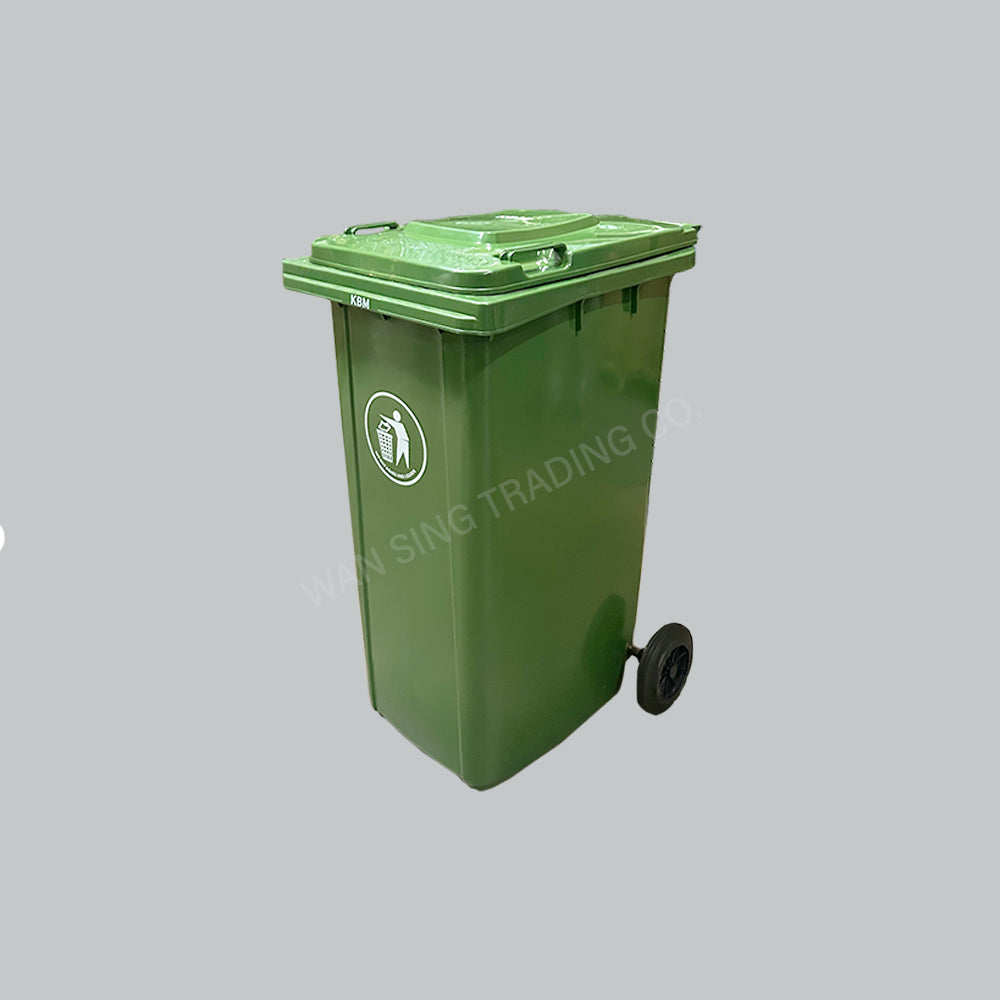 KBM 240L GARBAGE BIN W/WHEEL - GREEN