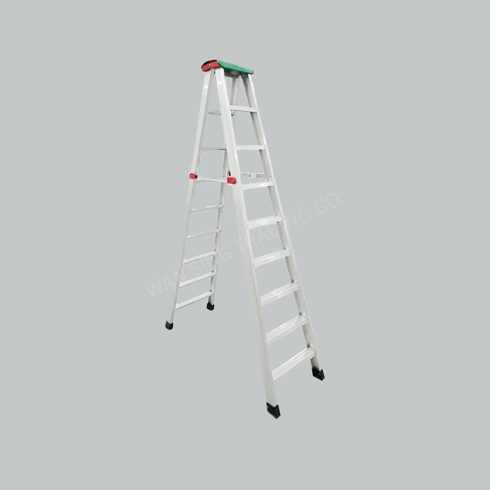 ALUMINIUM 9-STEPS LADDER DOUBLE SIDED