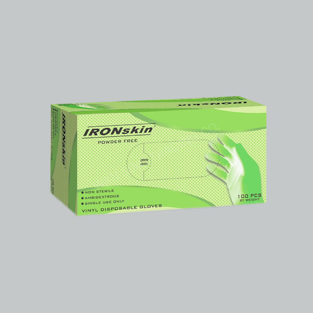 IRON SKIN VINYL GLOVE POWDER FREE (L) 100'S