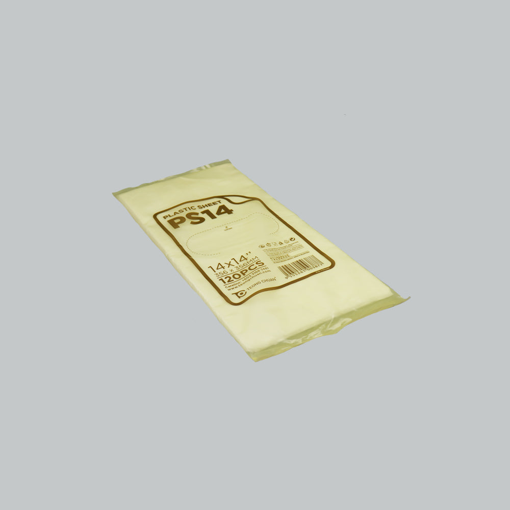 2501070 - TC PS14 PLASTIC SHEET TRANS 14"X14" 120'SX50PKT/BDL