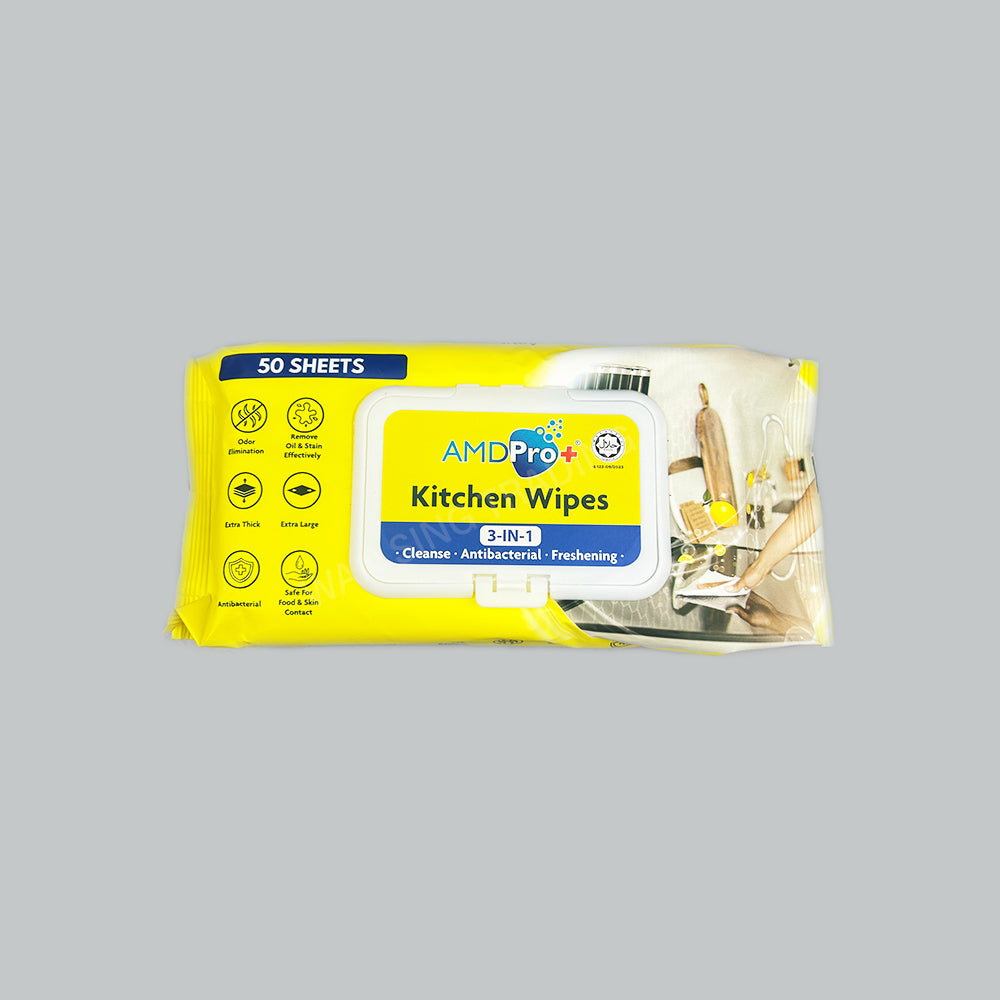 AMDPRO+ ANTIBAC KITCHEN WET WIPES 50SHTX24PKT/CTN