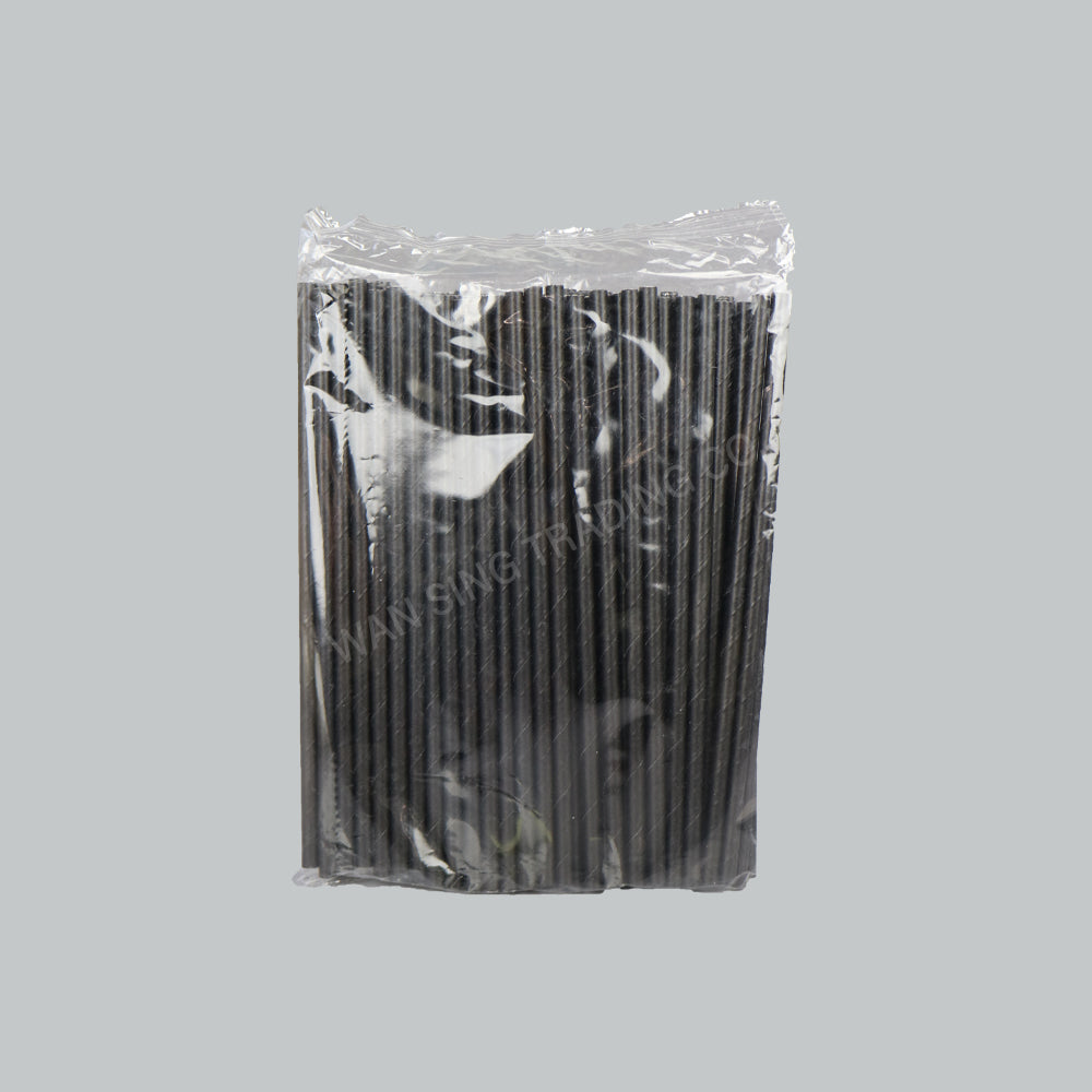TBH PAPER STRAW W/O WRAPPER - BLK 100'SX100PKT/CTN
