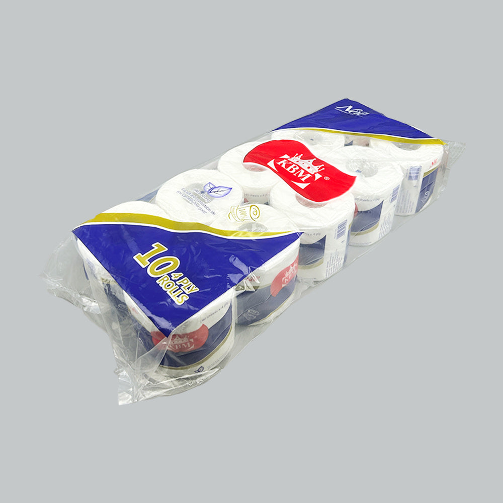 1861748 - KBM TISSUE ROLL 4PLYX140SHTX10ROLLX5PKT/CTN