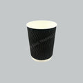 SAN PAPER CUP 8OZ - RIPPLE BLK 25'SX20PKT/CTN