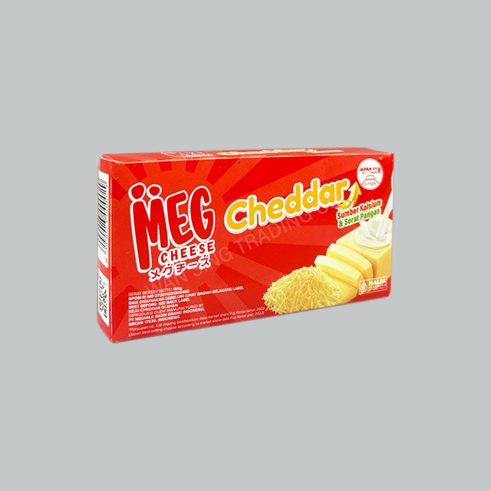MEG CHEESE BLOCK CHEDDAR 160G 48PKT/CTN