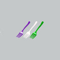 FX PLASTIC DESSERT FORK 4" GN/PN/PR 60'SX100PKT