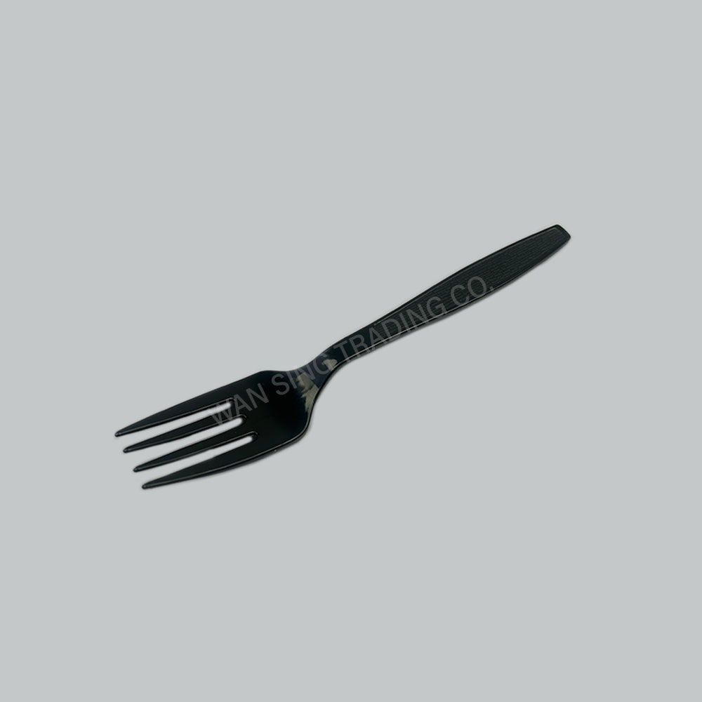 2501802 - PP PLASTIC FORK 7" HEAVY BLK 50'SX20PKT/CTN