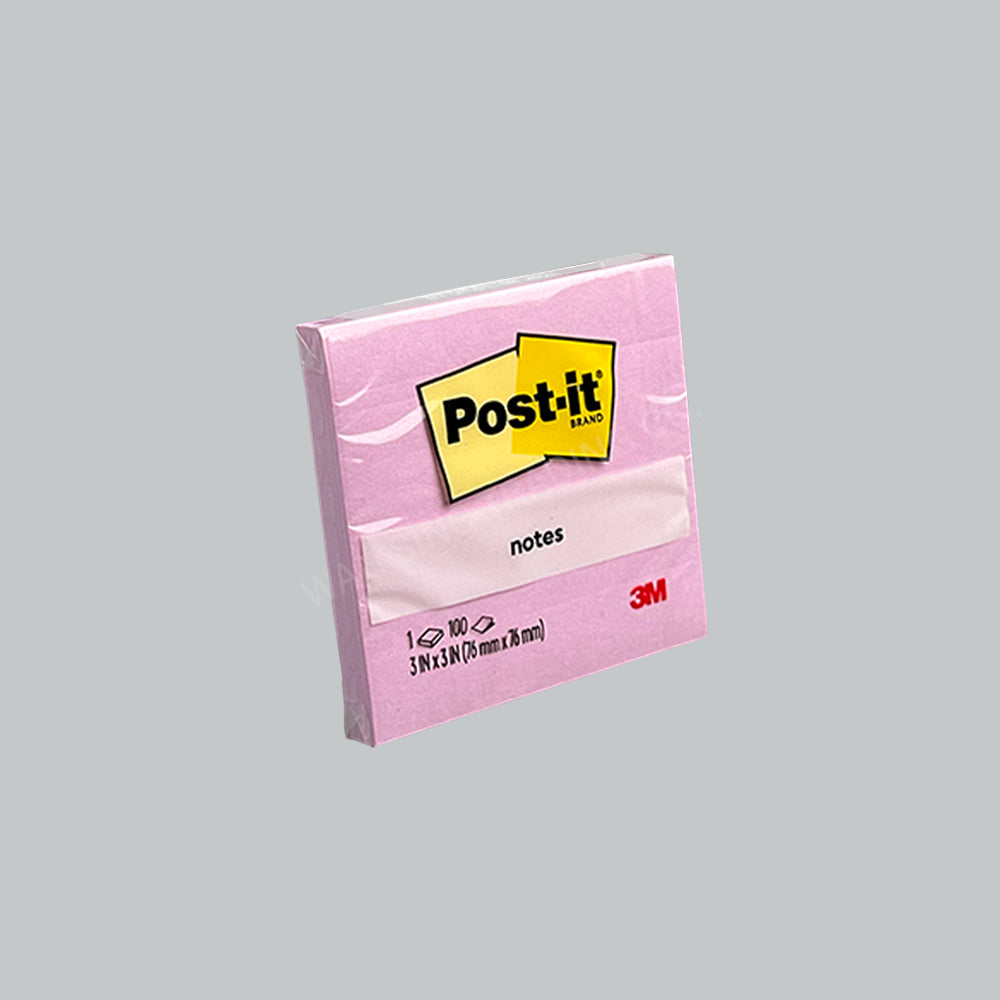 3M 654-1MP POST-IT STICKY NOTE 3"X3" PNK 12PAD